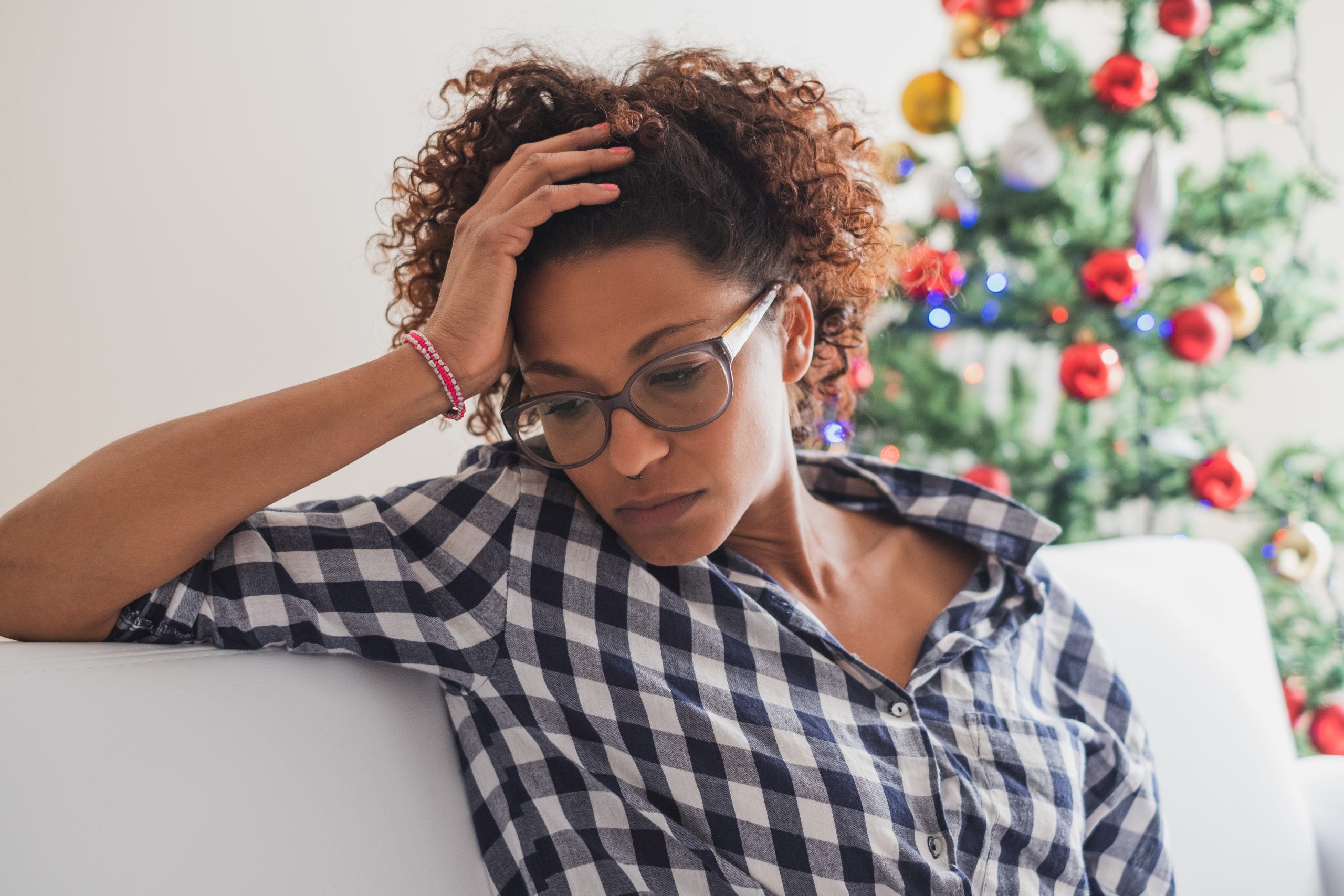 Pensive,And,Lonely,Black,Woman,During,Christmas,Celebration,Days